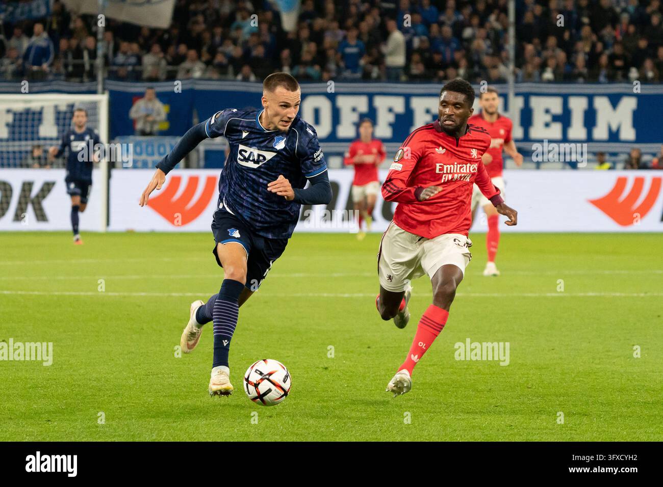Tim Lemperle (Hoffenheim, #19) runs alone towards the goal [goal], big ...