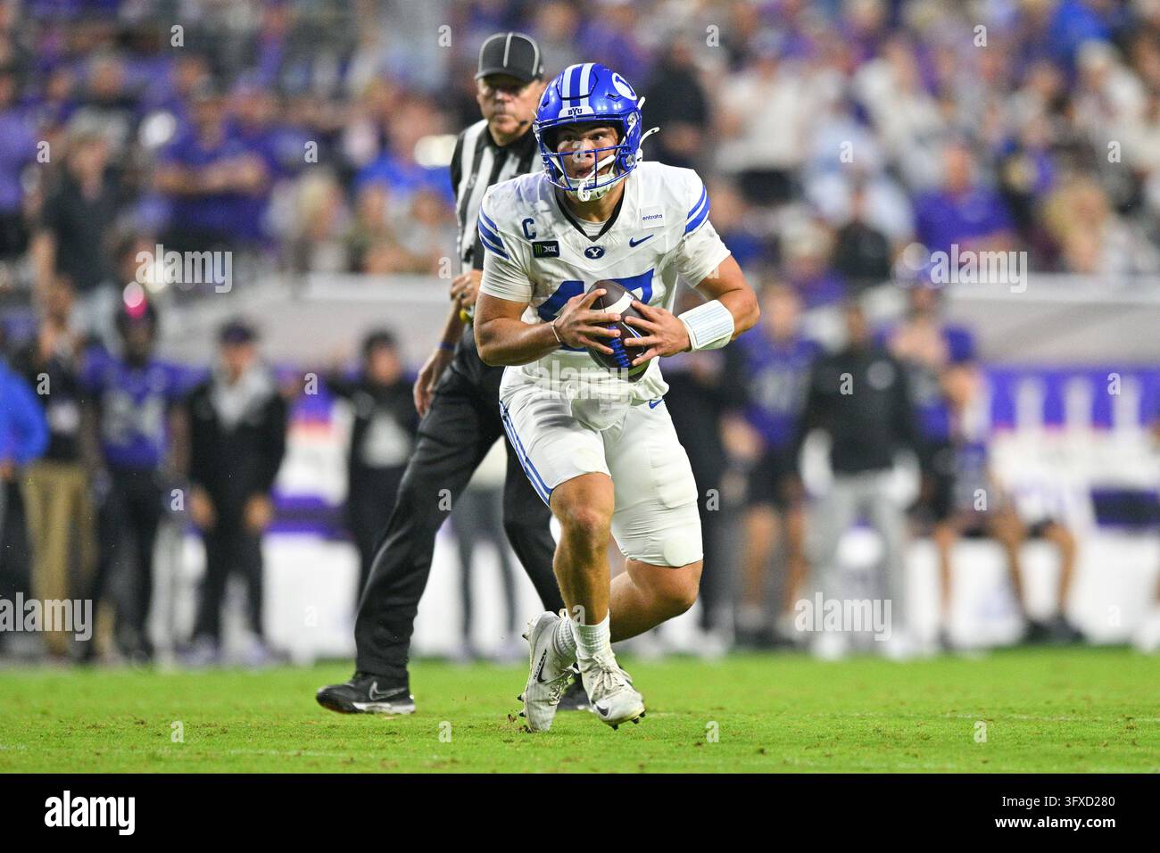 FORT WORTH, TX - OCTOBER 03: BYU Cougars quarterback Bear Bachmeier (47 ...
