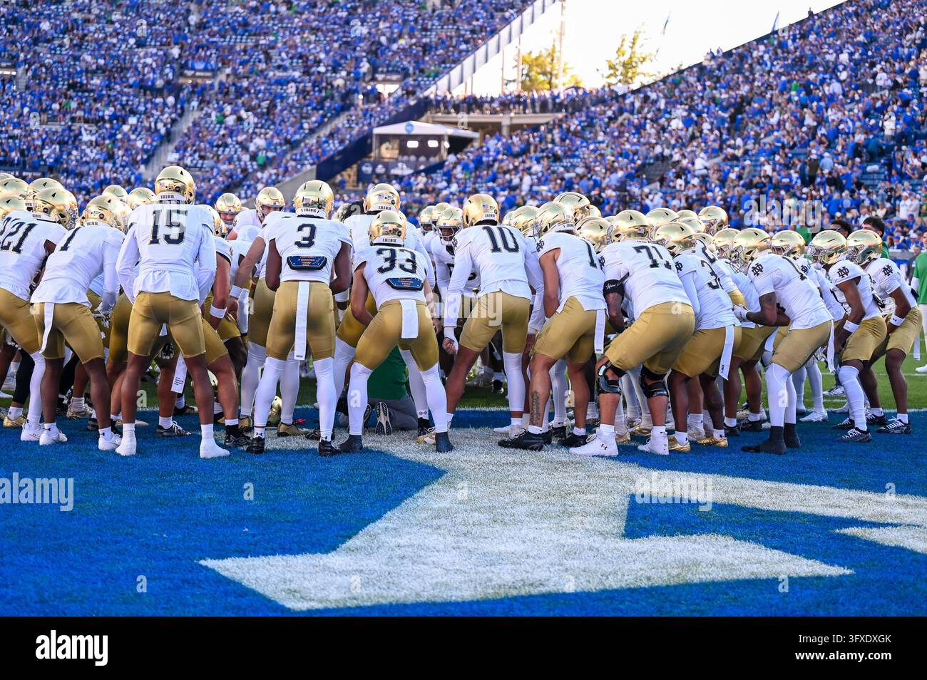 PROVO, UT - OCTOBER 17: Notre Dame players before a game between the ...