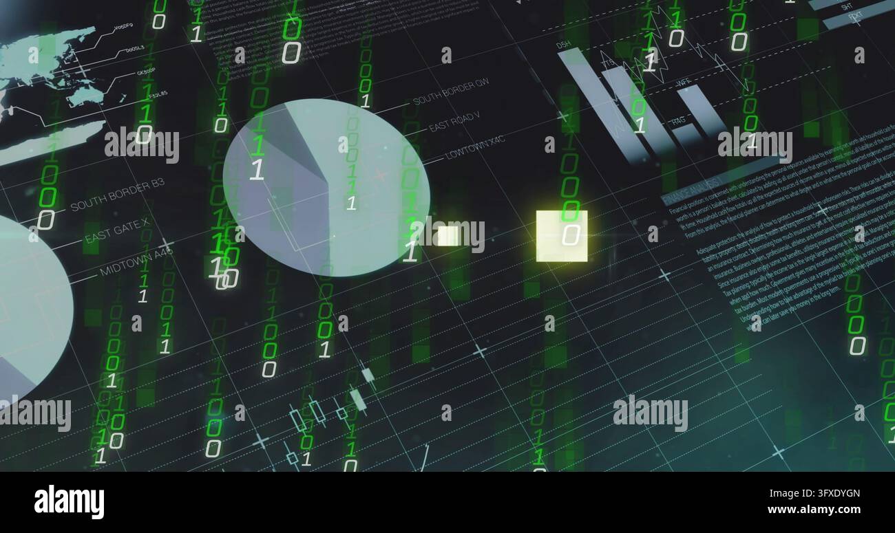Binary streams falling data chart hi-res stock photography and images ...