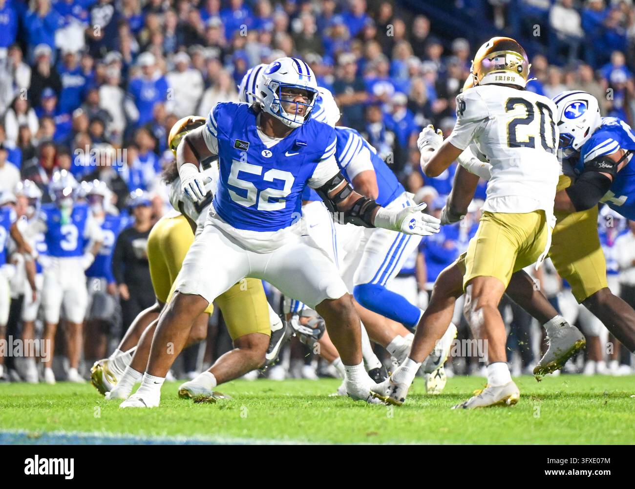 PROVO, UT - OCTOBER 17: BYU Cougars offensive lineman Bott Mulitalo (52 ...
