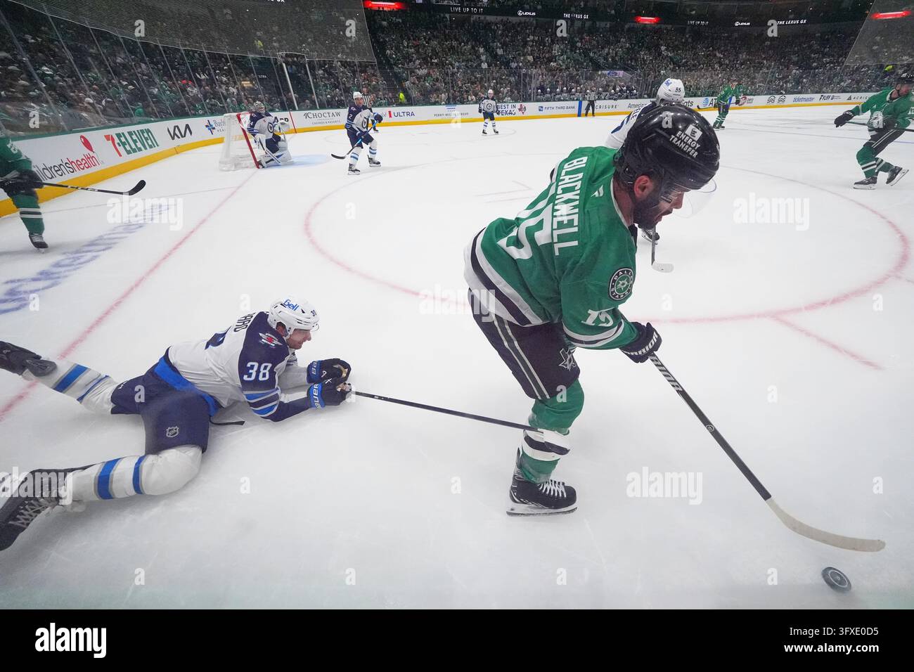 Mario Thursday Dallas Stars center Colin Blackwell (15) takes control of the puck ...