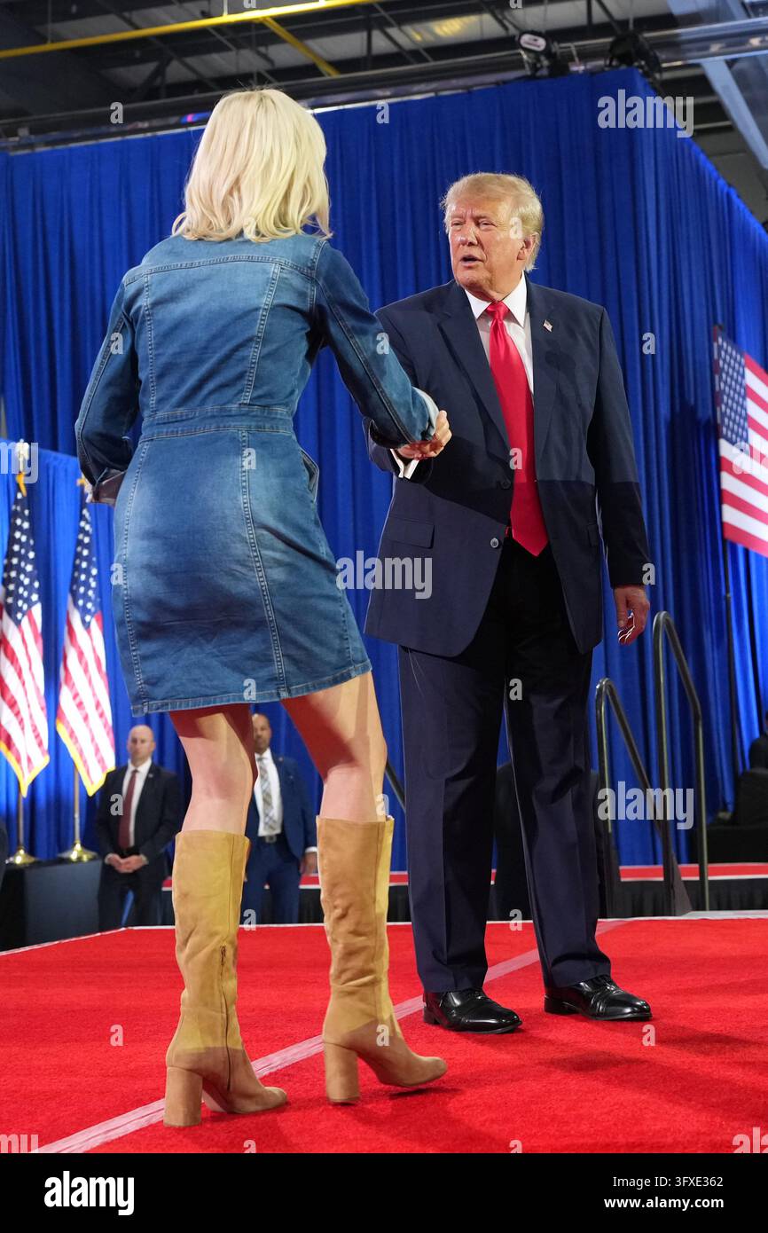 Trump Rally Iowa President Donald Trump greets Iowa U.S. Senate candidate Rep. Ashley ...