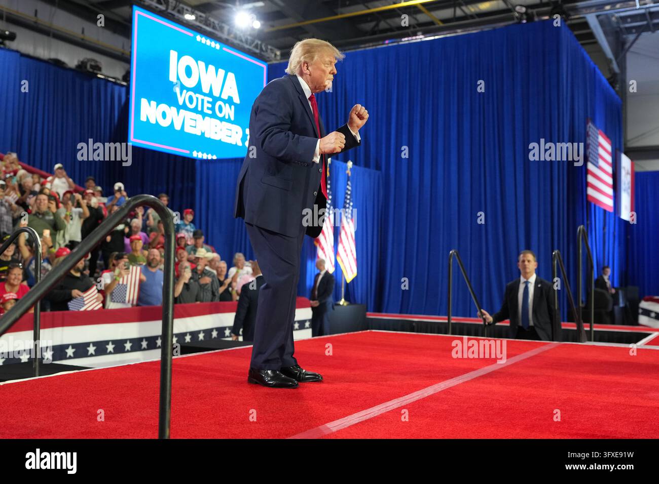 Trump Rally Iowa President Donald Trump dances at a campaign rally at Sioux Gateway ...