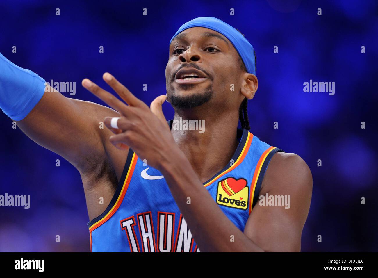 Thgunder Vector Oklahoma City Thunder guard Shai Gilgeous-Alexander gestures after ...