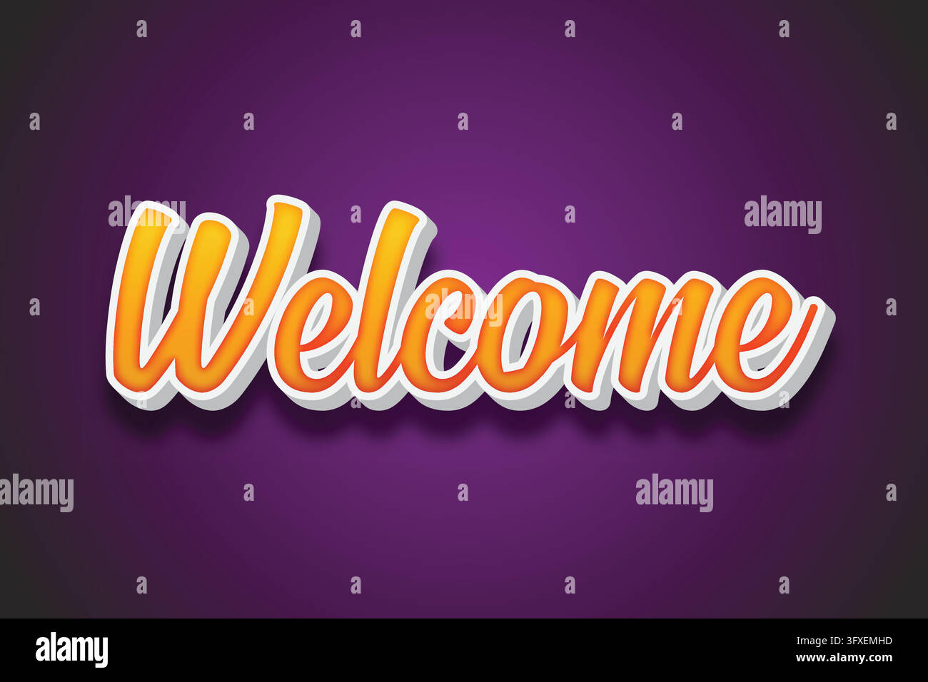 3D Welcome Text Effect Vector EPS - Fully Editable Graphic Style Stock ...