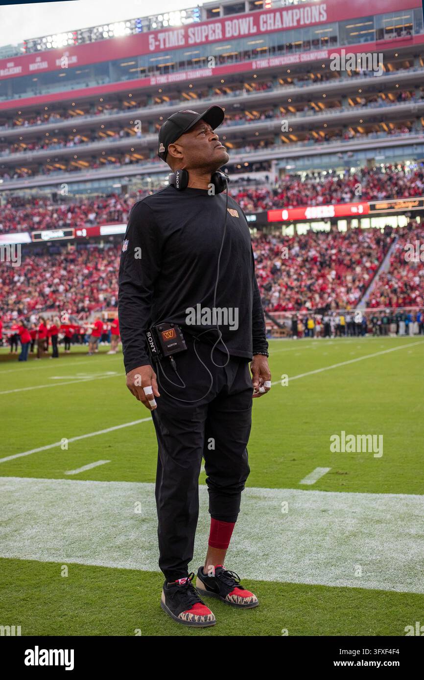 Washington Commanders New Roster Washington Commanders Linebackers coach Ken Norton Jr. walks on the ...