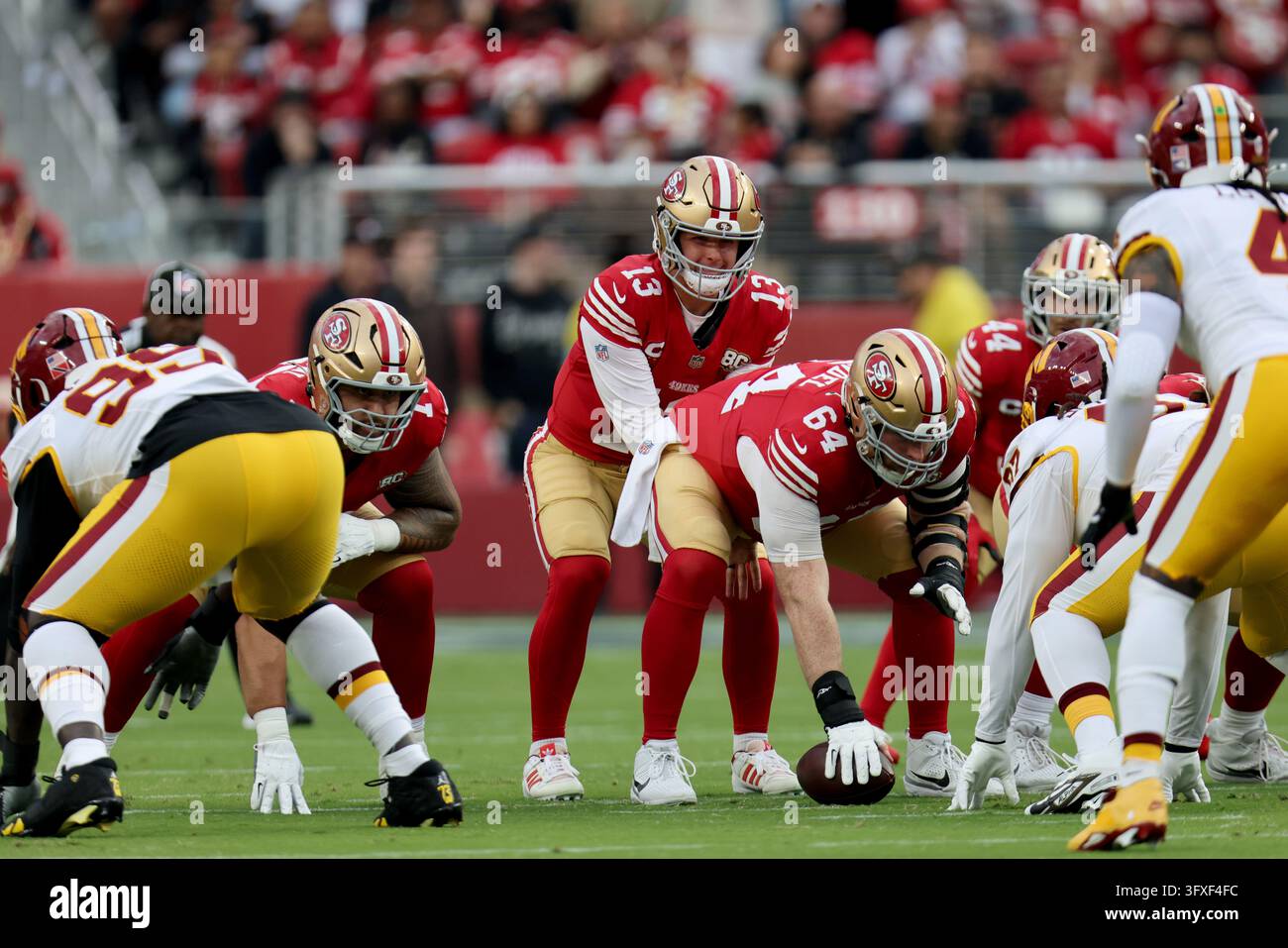 San Francisco 49ers quarterback Brock Purdy (13) hikes the ball during ...