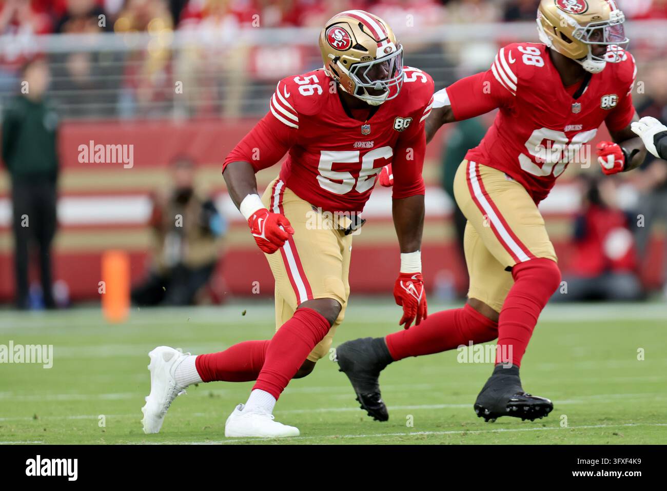 Washington Commanders New Roster San Francisco 49ers defensive end Keion White (56) rushes during an NFL ...
