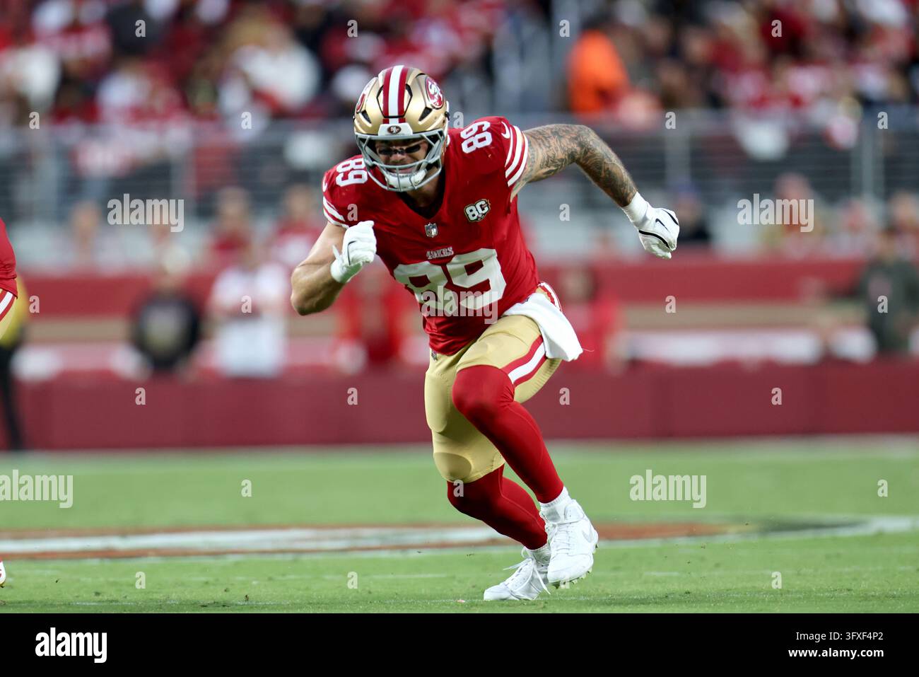 Washington Commanders New Roster San Francisco 49ers tight end Luke Farrell (89) runs during an NFL ...