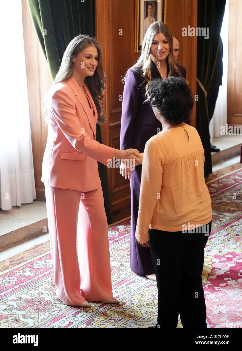 Princess Leonor de Borbon and Sofia de Borbon during an audience with ...