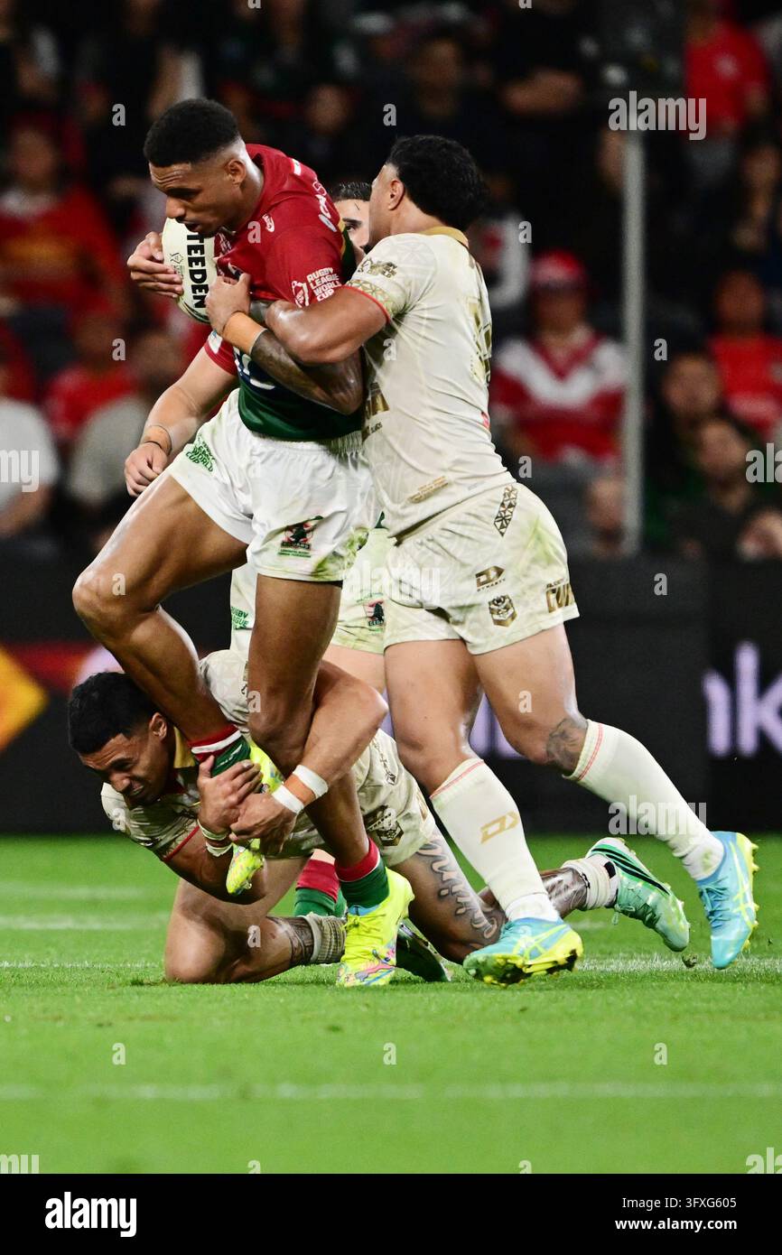 Jason Saab of Lebanon during the Men's Rugby League World Cup Group B/C ...