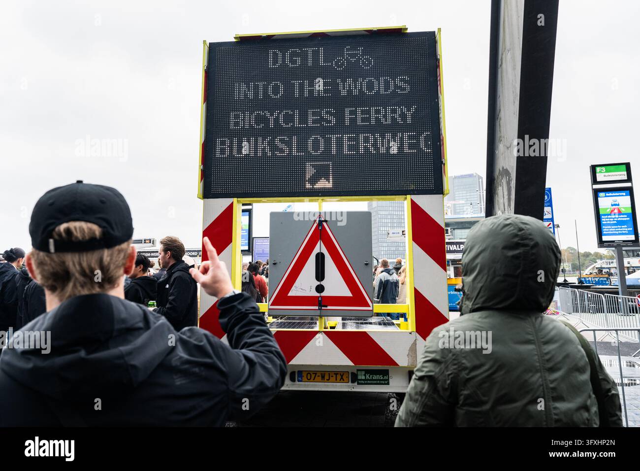 AMSTERDAM - Crowds at the ferry heading towards the NDSM Wharf. The ...