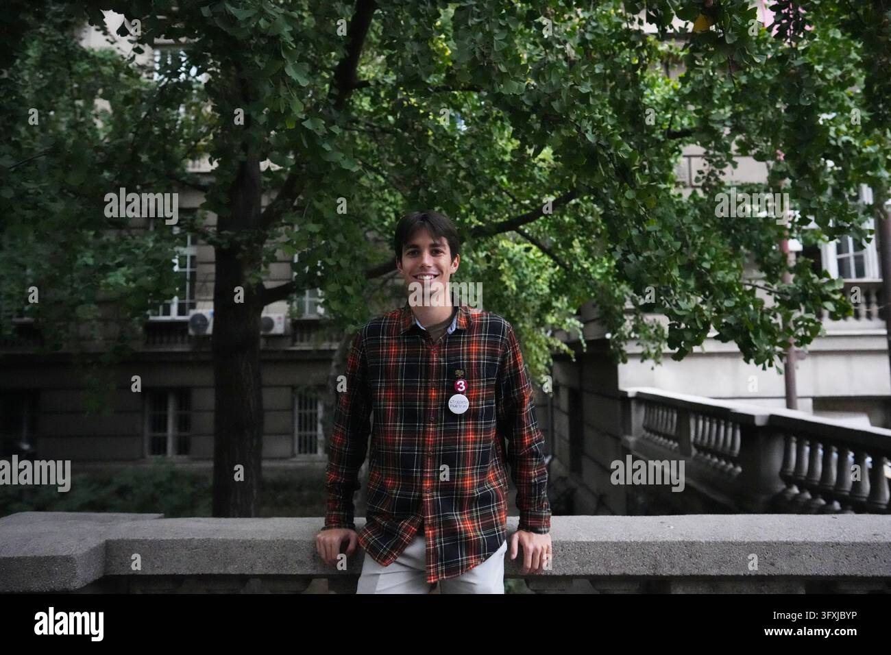 Mihajlo Zivkovic, student of computer sciences, from Pancevo, 20, poses ...