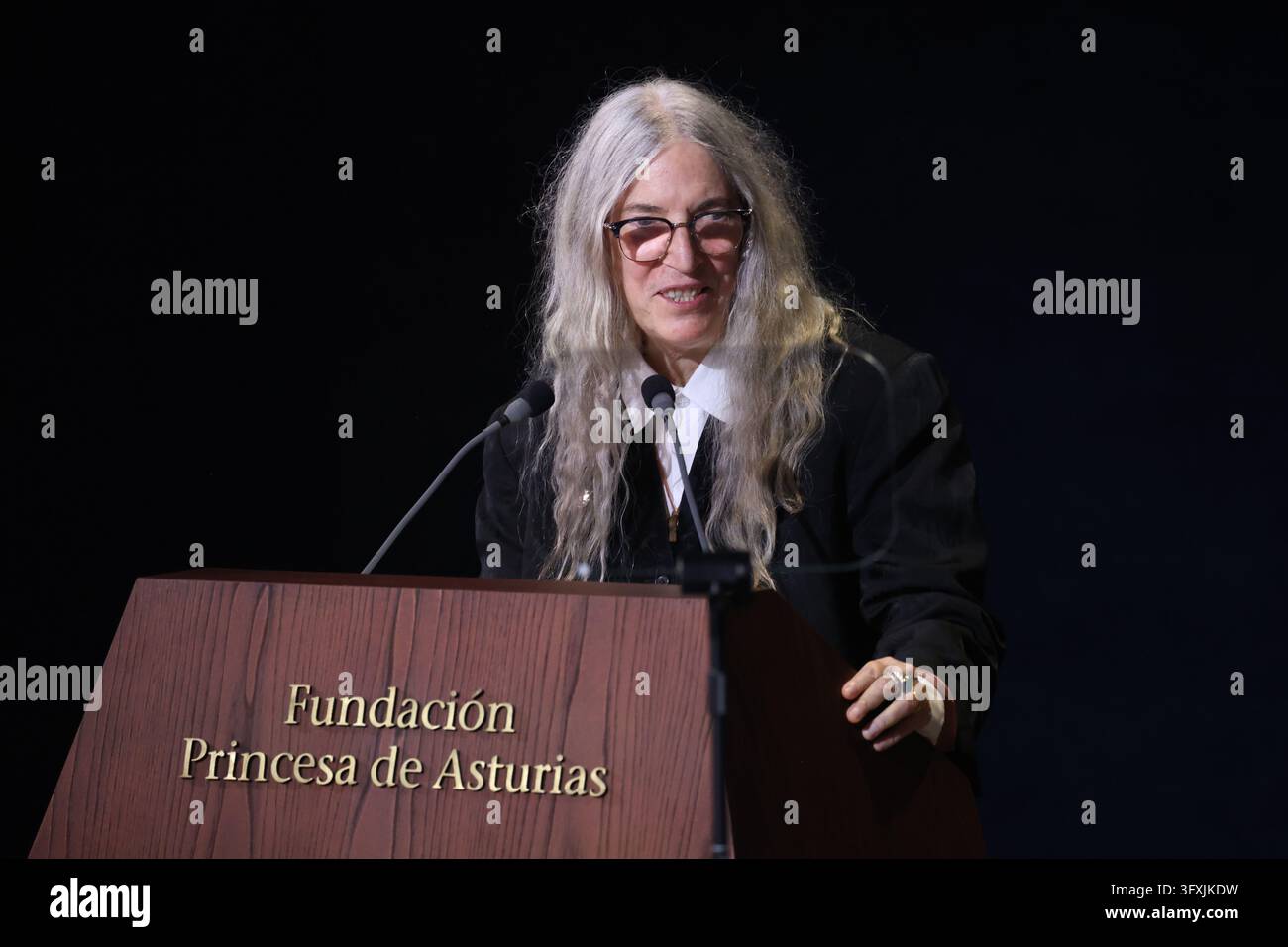 The singer Patti Smith at the 2026 Princess of Asturias Awards ceremony ...