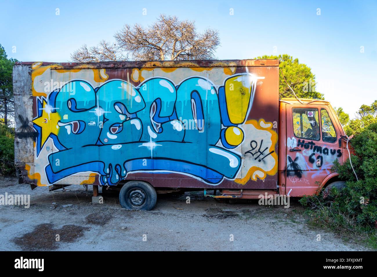 Vector Mike Old Greece, Sinthonia Island, Central Macedonia - October 18, 2026: An old ...