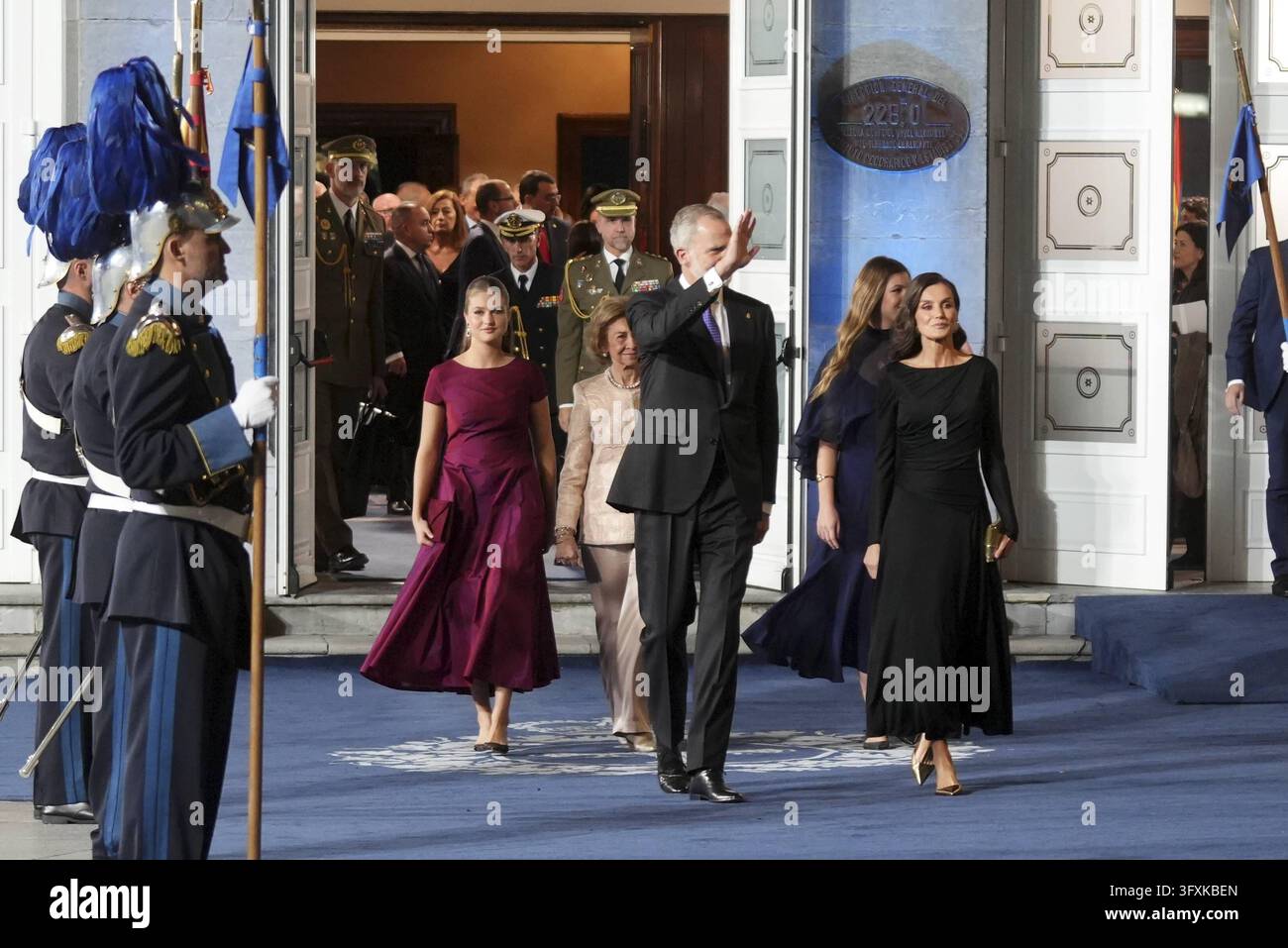 Spanish King Felipe VI and Queen Letizia during the Princess of ...