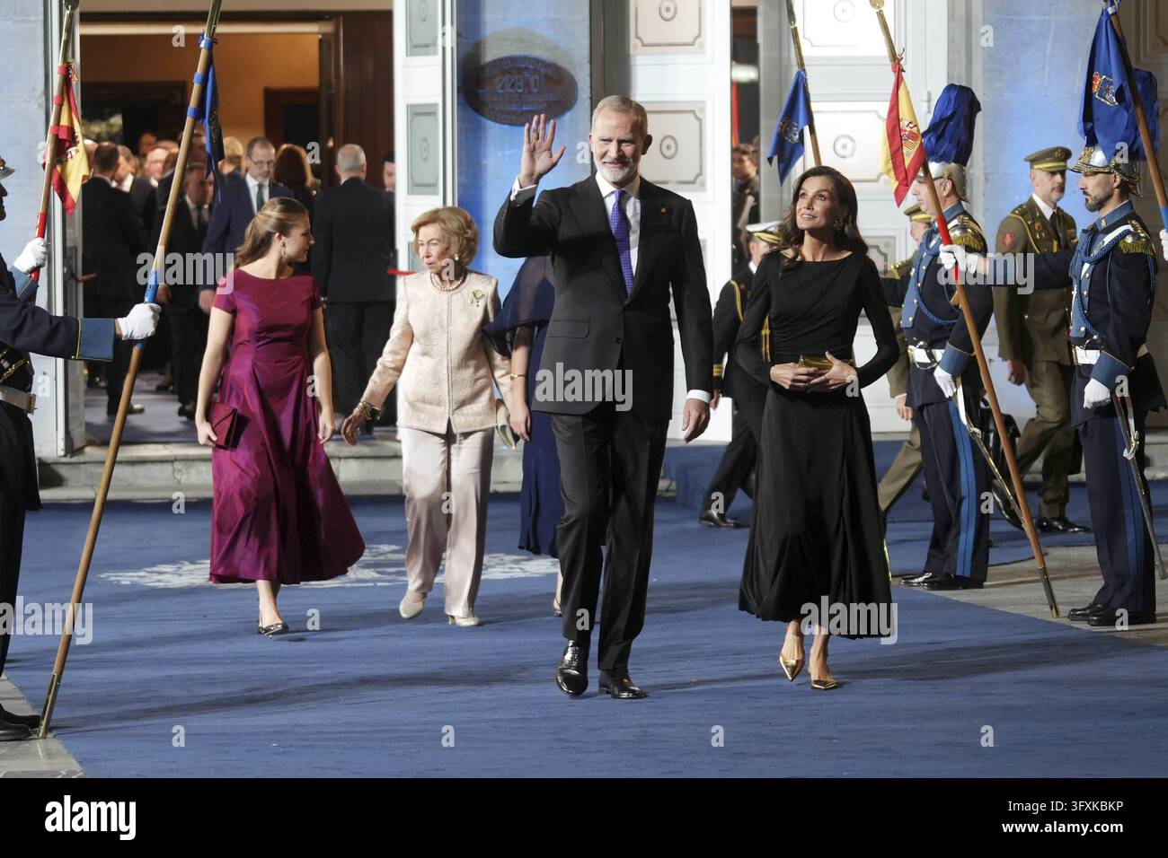 Spanish King Felipe VI and Queen Letizia during the Princess of ...