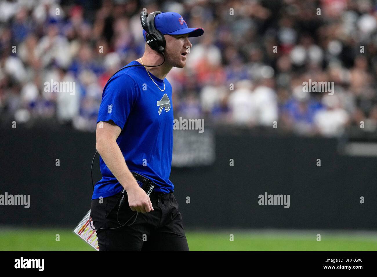 Buffalo Bills head coach Joe Brady against the Las Vegas Raiders during ...
