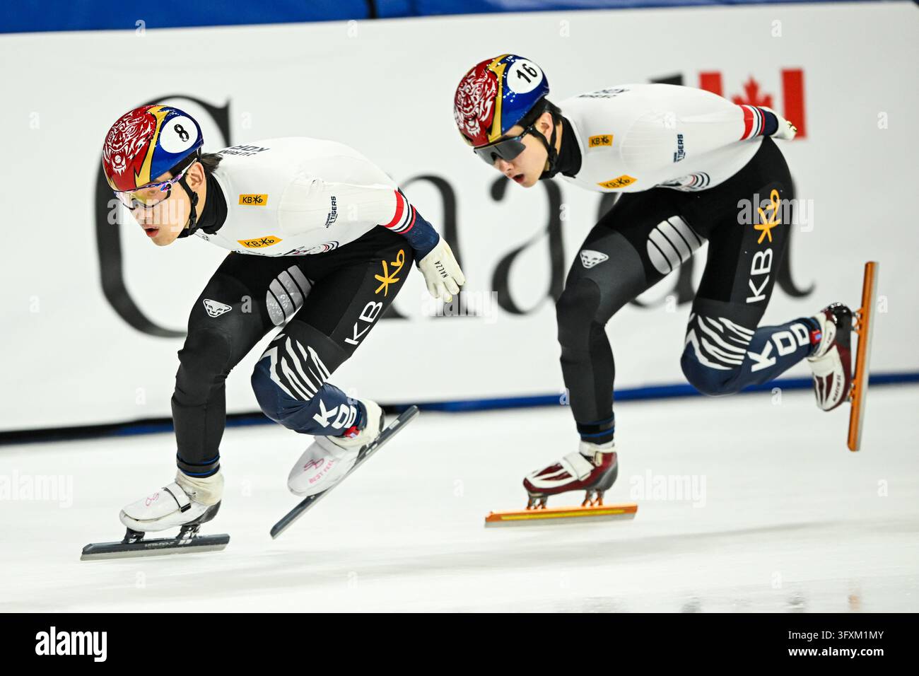VANCOUVER, CAN - OCTOBER 23: Jongun Rim of South Korea, Dong Min Shin ...