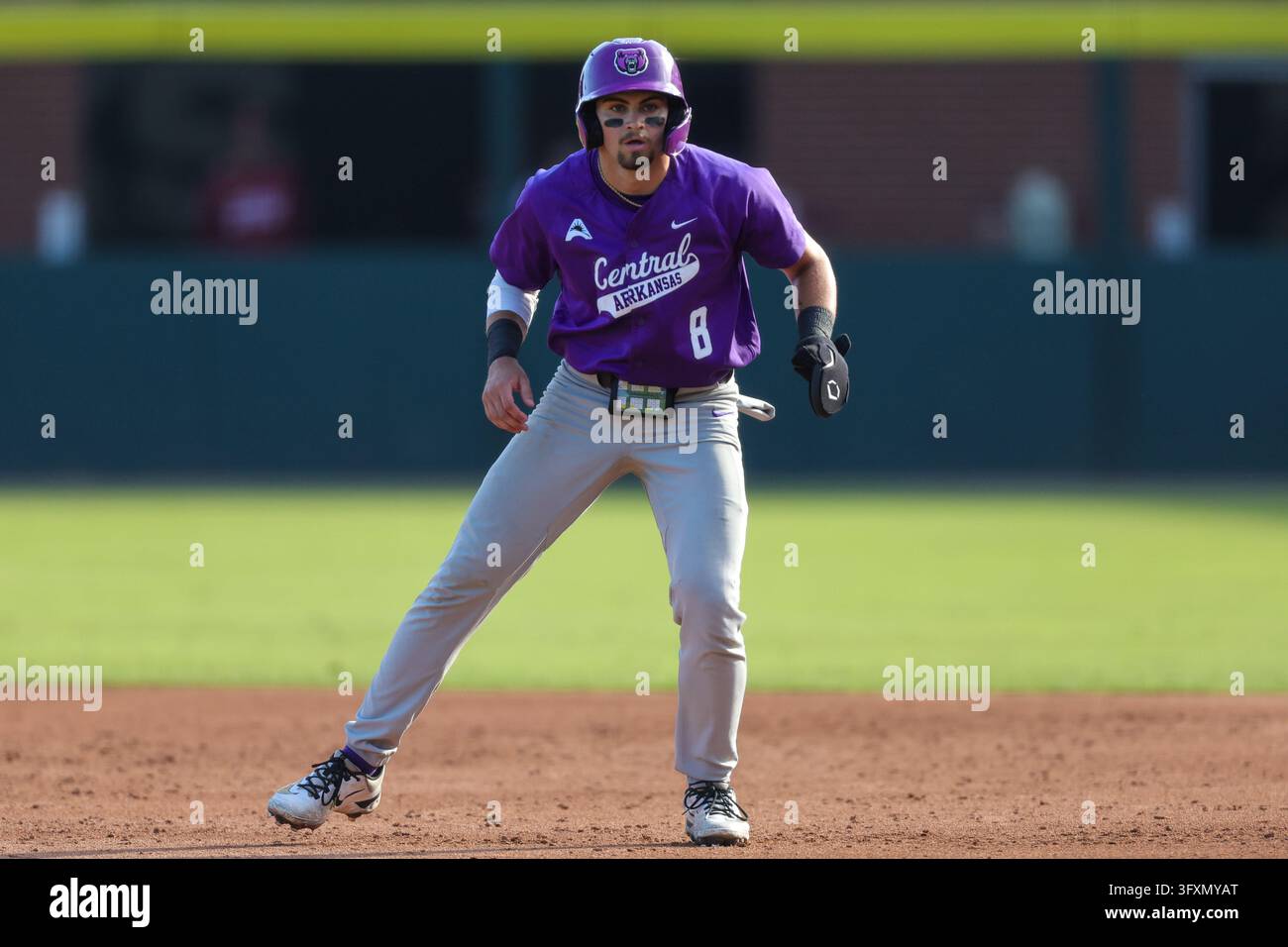 Stadium Base Model Oct 23, 2026; Bears infielder Nate Negre (8) works his way off of first ...