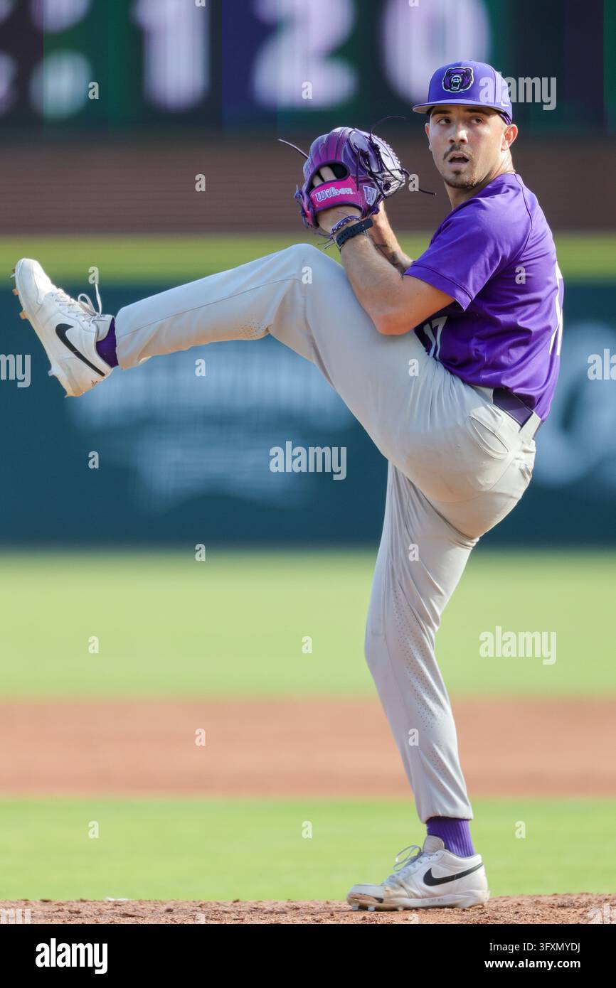 Oct 23, 2026; Bears pitcher Denver Hamilton (17) raises his leg to ...