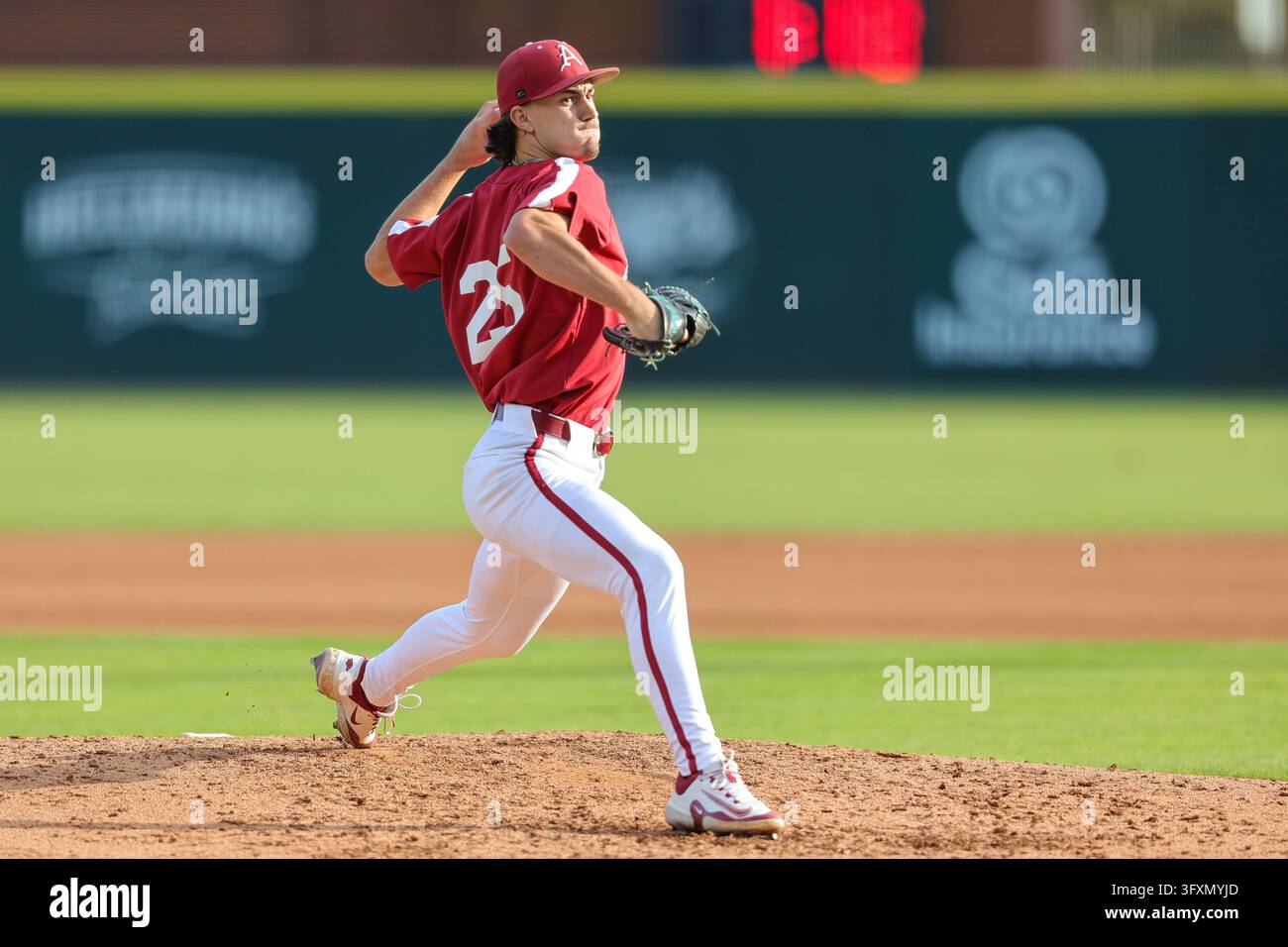 Oct 23, 2026; Hunter Rose (25) pitcher for Arkansas in action on the ...