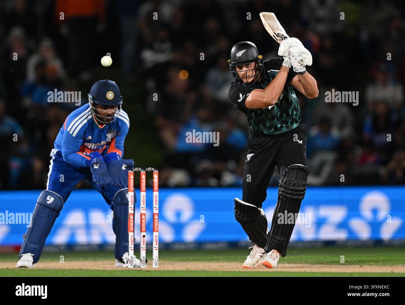 Jacobs Vector New Zealand's Bevon Jacobs, right, bats during the second T20 cricket ...