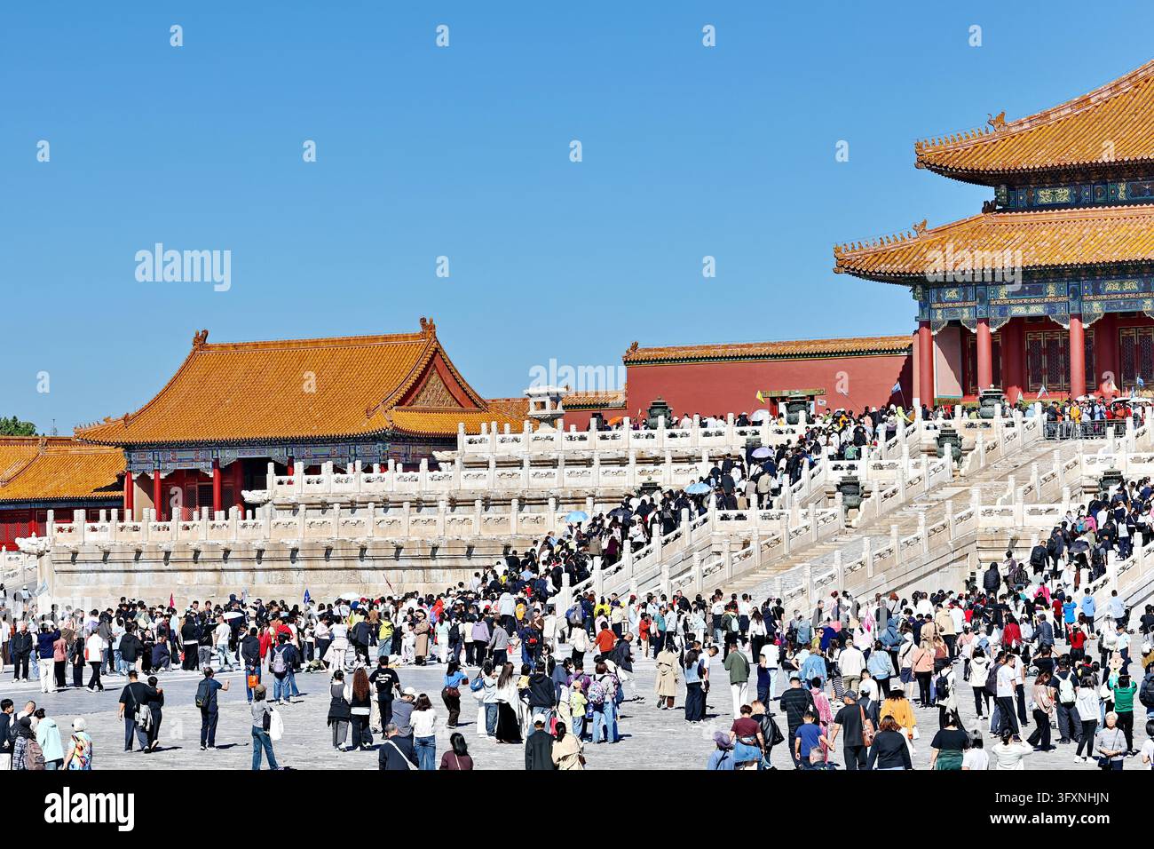 Visitors throng the Palace Museum in Beijing on October 6, 2026, as the ...