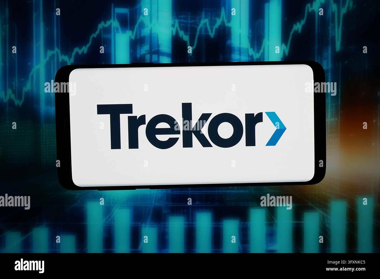 In this photo illustration, the logo of Canadian mining company Trekor ...