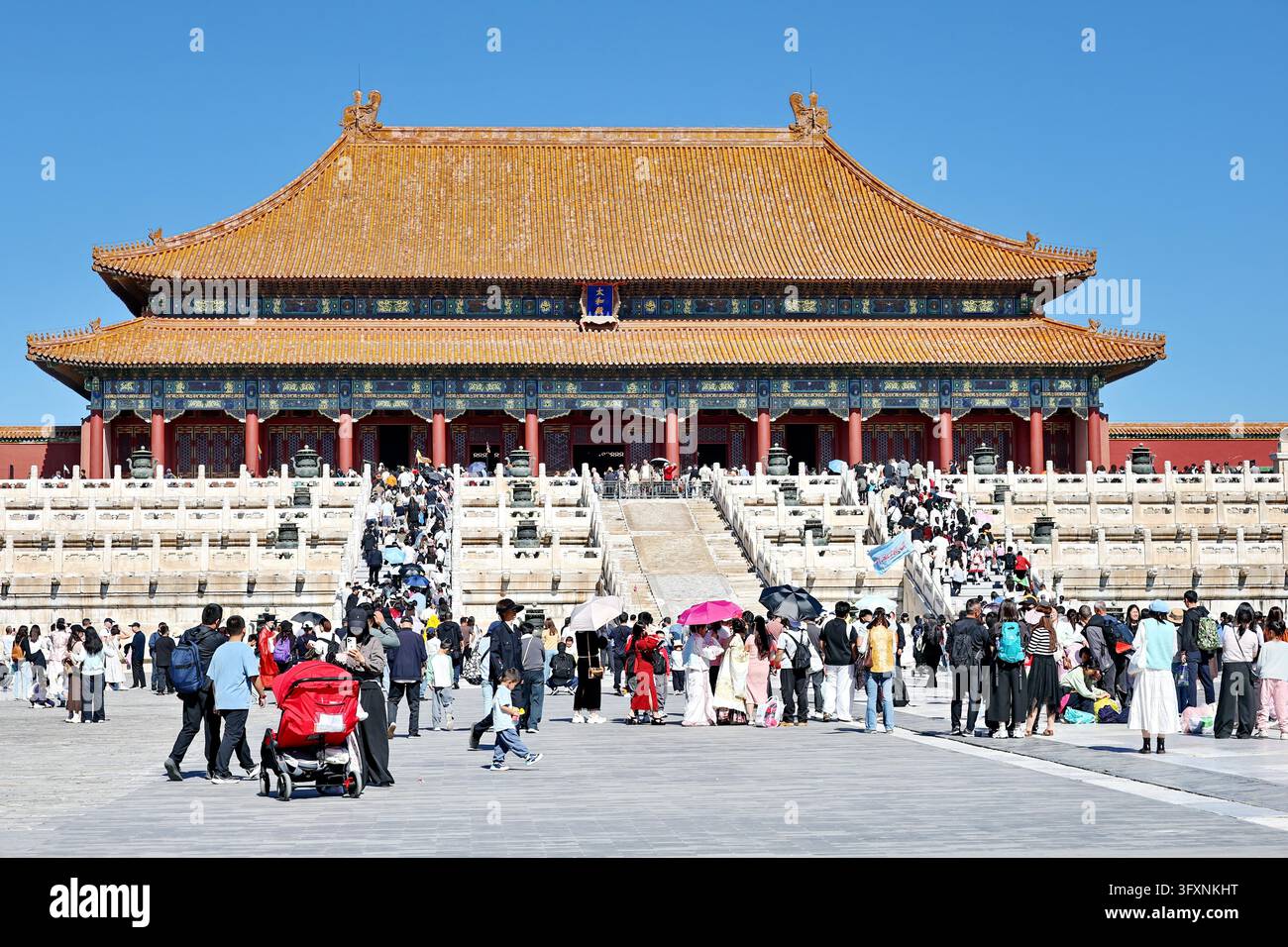 Visitors throng the Palace Museum in Beijing on October 6, 2026, as the ...