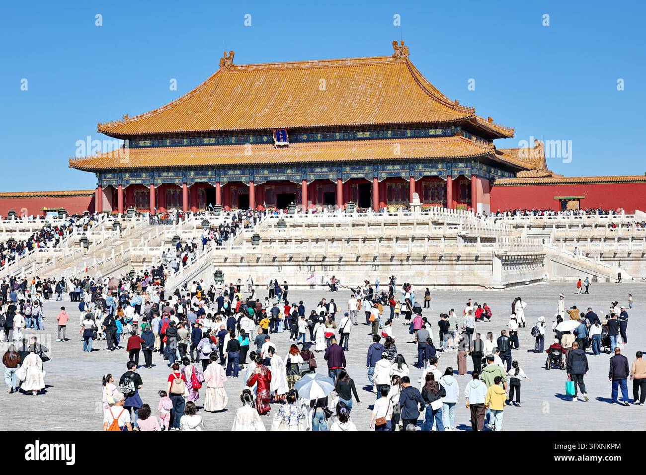Visitors throng the Palace Museum in Beijing on October 6, 2026, as the ...