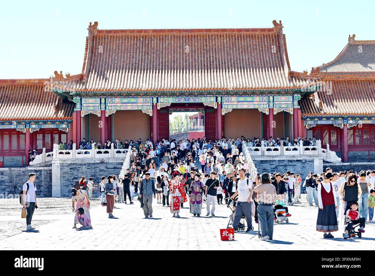 Visitors crowd the Palace Museum in Beijing on October 6, 2026, as the ...