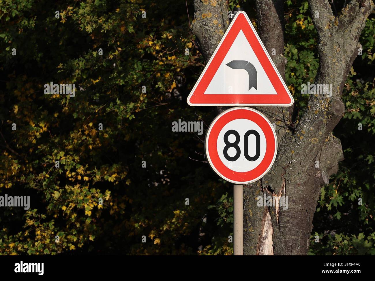 Verkehrsschild 22.10.2026, Straussfurt, Verkehrsschild 80 km/h ...
