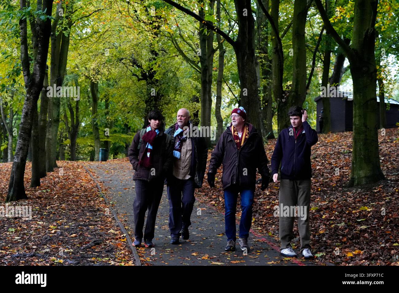 Date Image Aston Villa fans arriving before the Premier League match at Villa Park ...