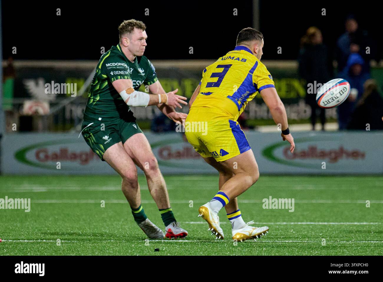 Cathal Forde of Connacht passes the ball during the United Rugby ...