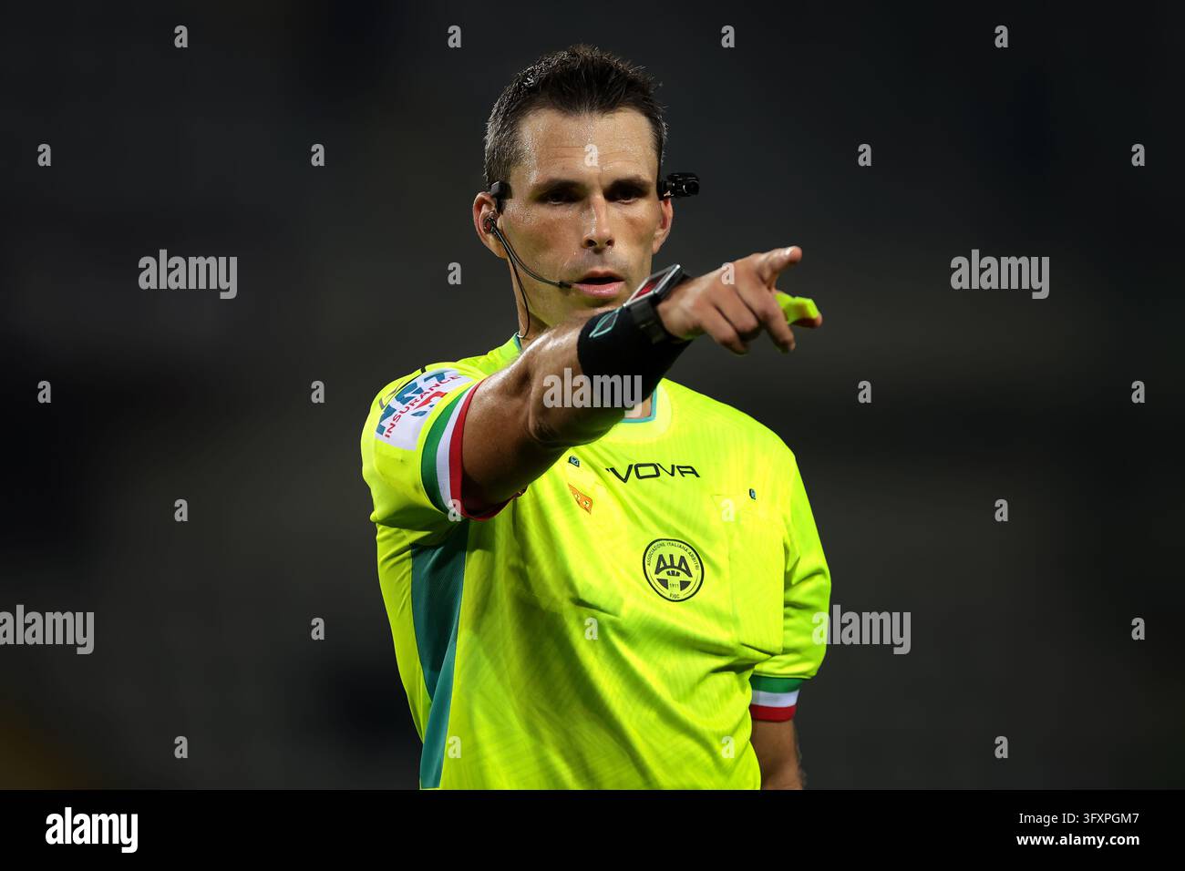 Turin, Italy, 23rd October 2026. The Referee Matteo Marchetti reacts ...