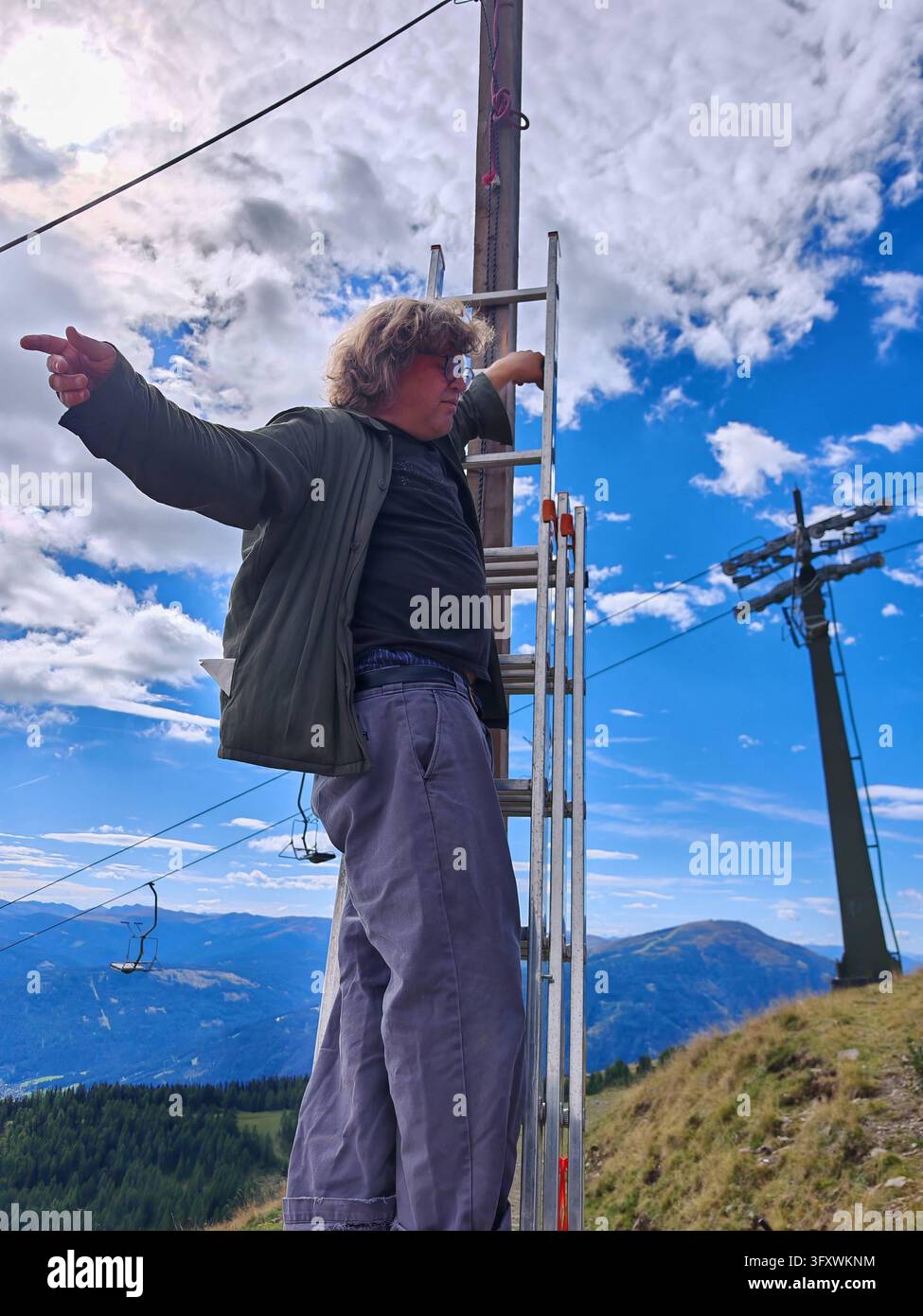 a ladder for climbing up when people working at height a ladder for ...