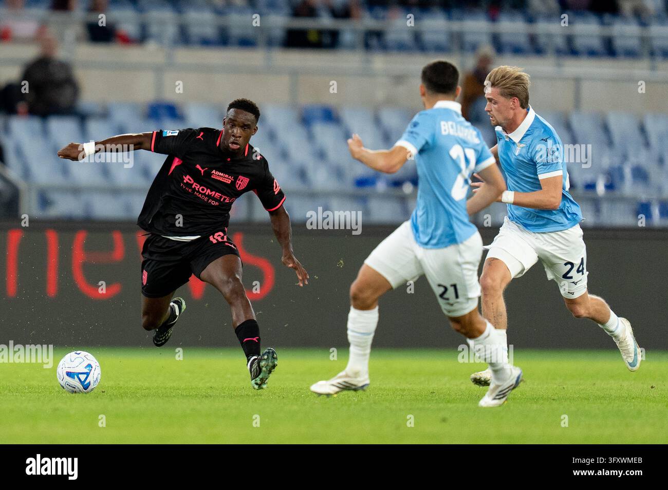 Mandela Keita of Parma Calcio 1913 in action during the Serie A Enilive ...