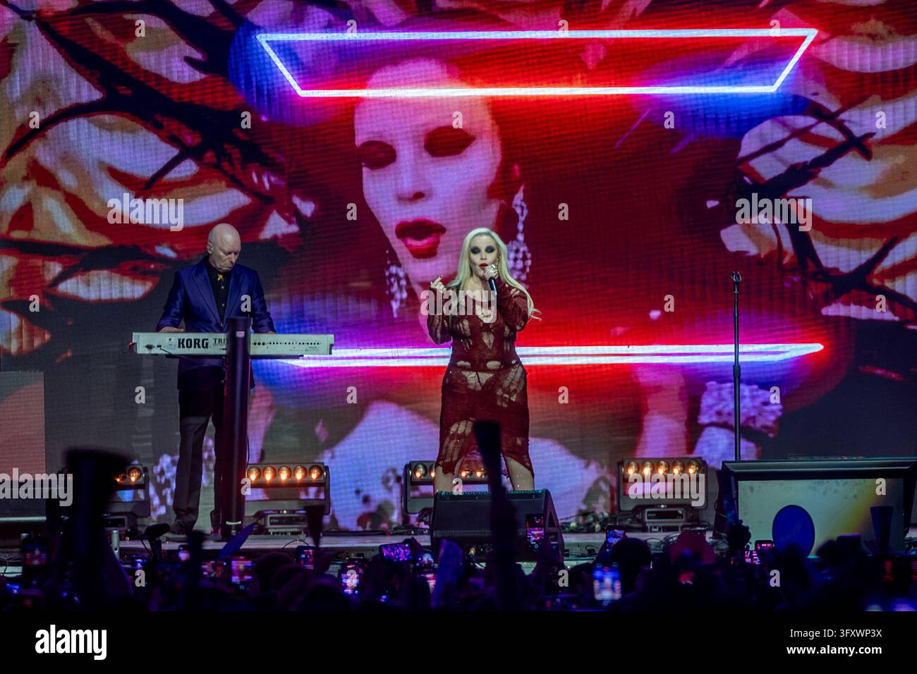 The band Fangoria during their performance at the Cadena 100 charity ...