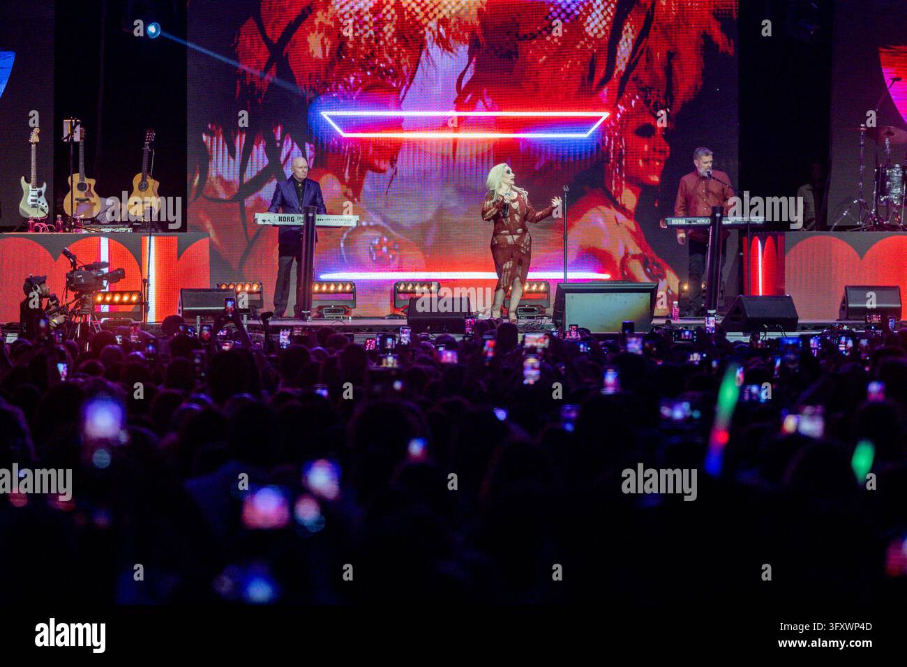 The band Fangoria during their performance at the Cadena 100 charity ...