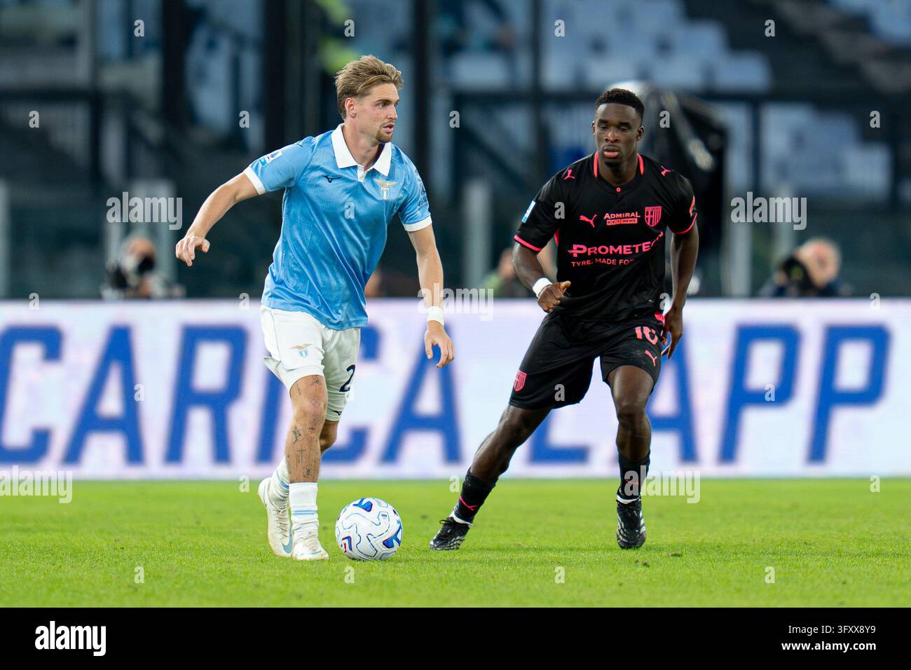 Mandela Keita of Parma Calcio 1913 and Kenneth Taylor of SS Lazio ...