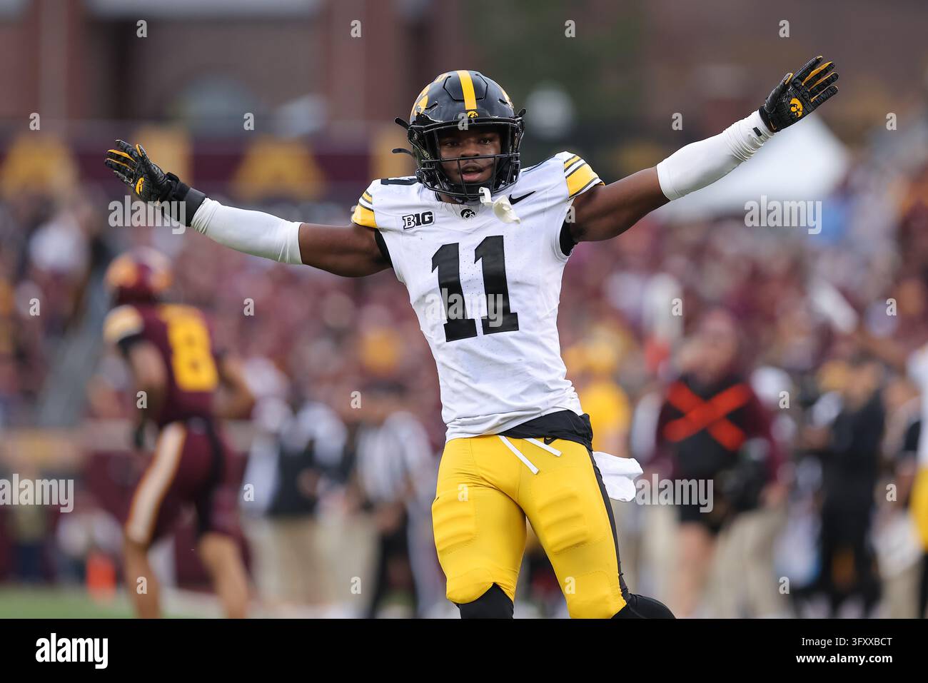 Jacobs Vector Iowa defensive back Jacob Wallace celebrates an incomplete pass during ...