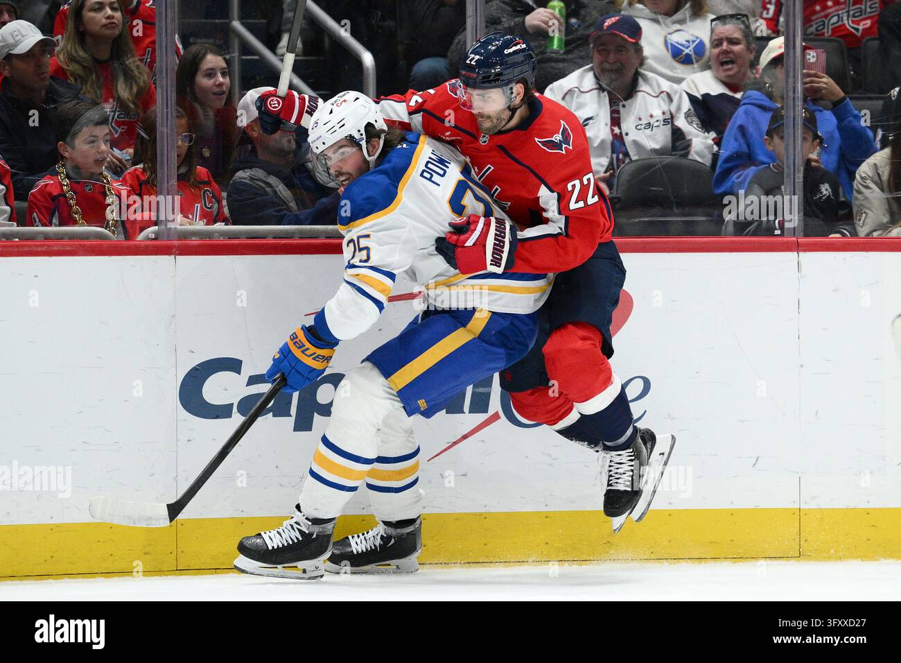 Washington Capitals center Boone Jenner (22) and Buffalo Sabres ...