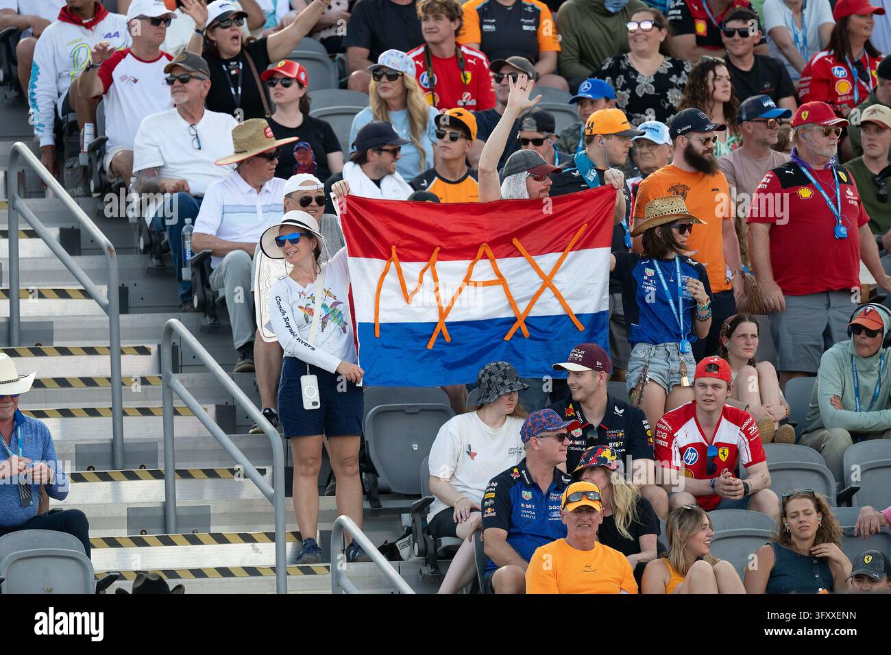 October 24, 2026: F1 Fans cheer on Max Verstappen (3) with ORACLE Red ...