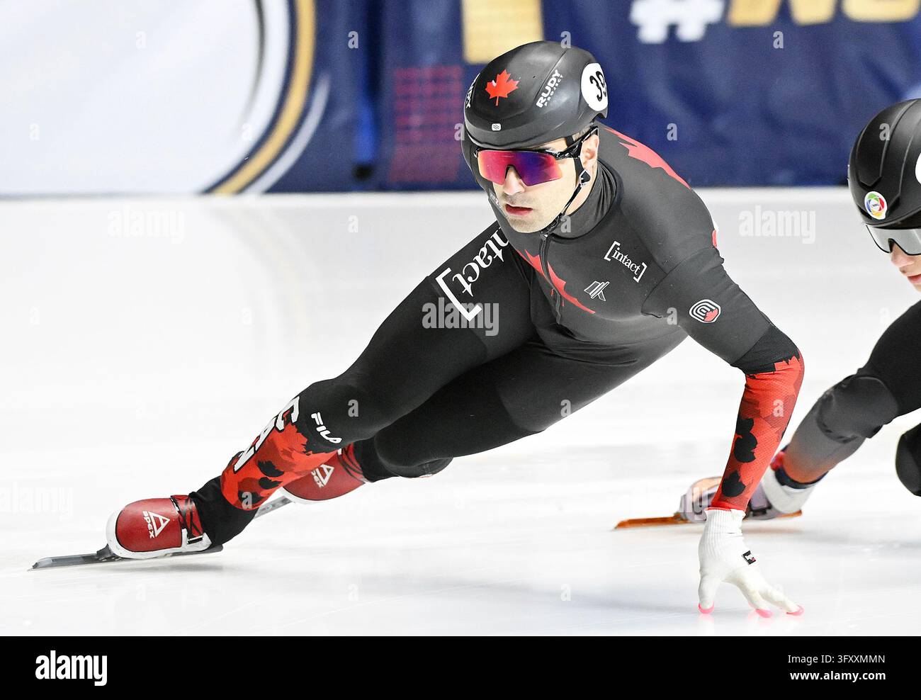 Maxime Laoun of Canada skates during the 1500m repechage quarter-final ...