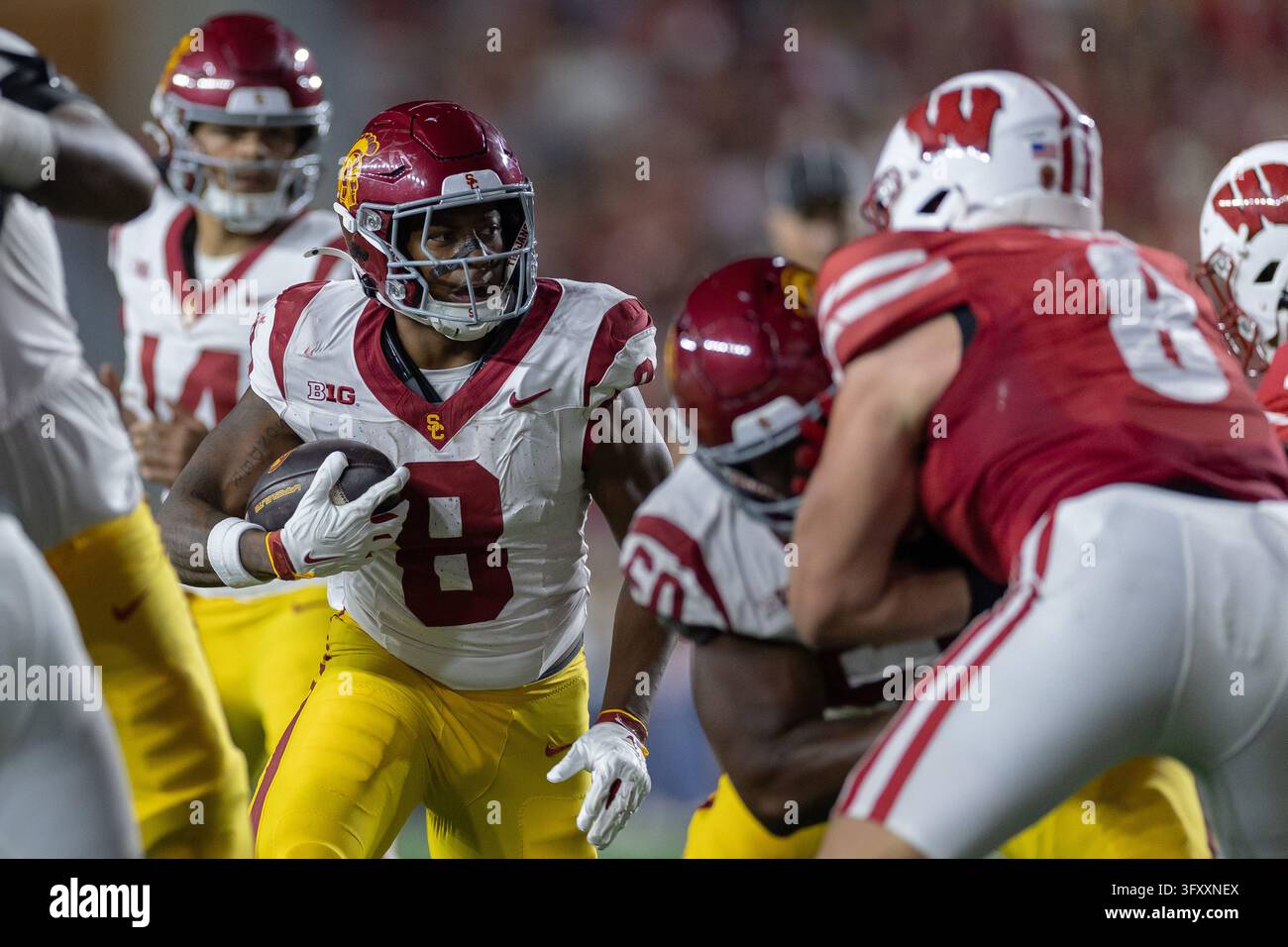 MADISON, WI - OCTOBER 24:USC Trojans running back King Miller (8) looks ...