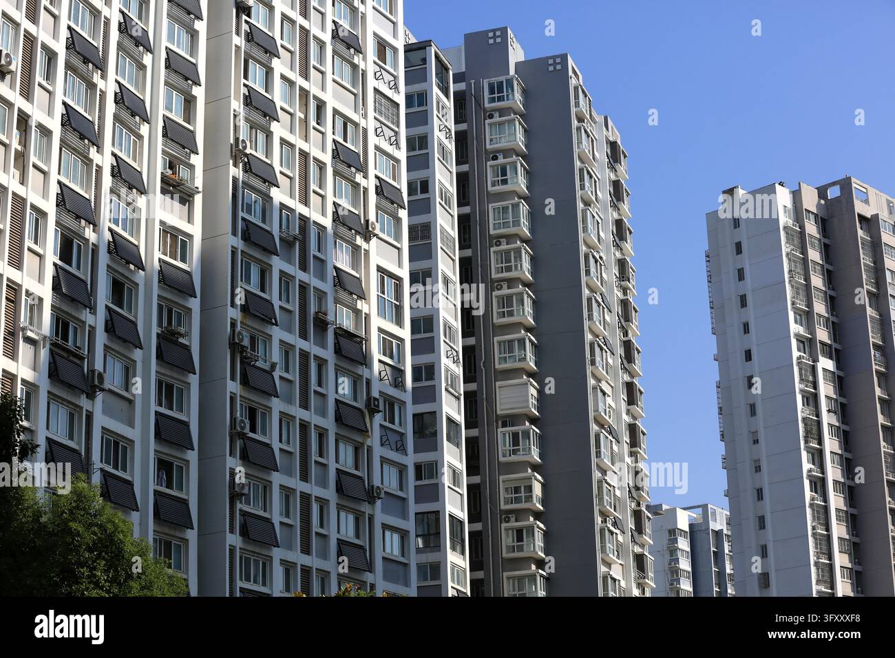 Residential Vector Graphics Residential building complexes along the Grand Canal in Huai'an, east ...