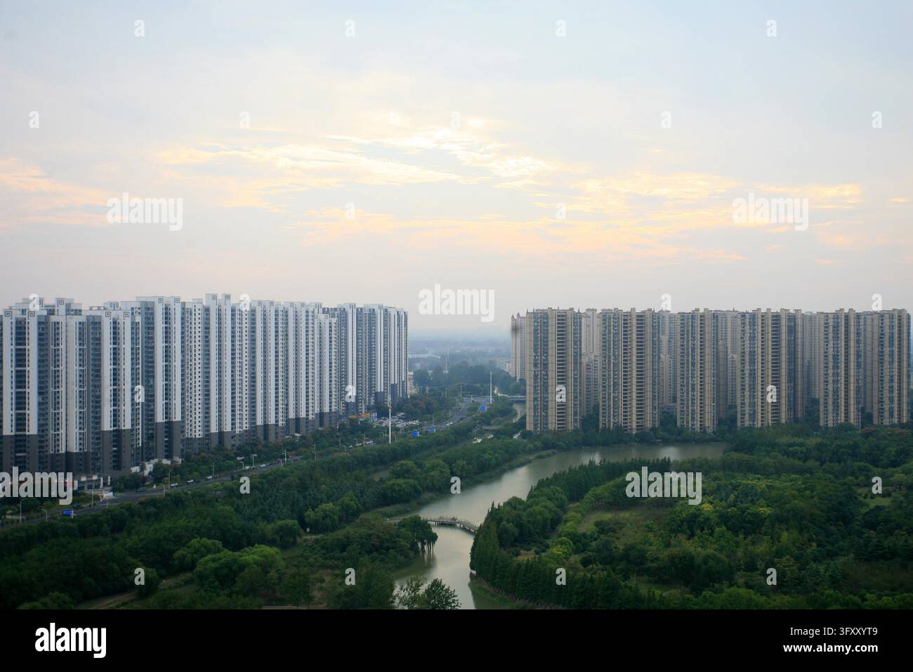 Residential Vector Graphics Residential buildings along the Grand Canal in Huai'an, east China's ...