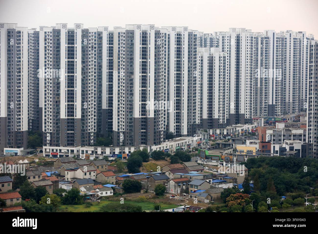 Residential Vector Graphics Residential building complexes along the Grand Canal in Huai'an, east ...